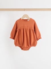 Rust Brown/Cream Flower Print Baby Jersey Bloomer Rompers 2 Pack (0mths-2yrs) - Image 8 of 13
