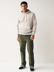 Ecru Oversized Jersey Cotton Rich Overhead Hoodie - Image 2 of 8