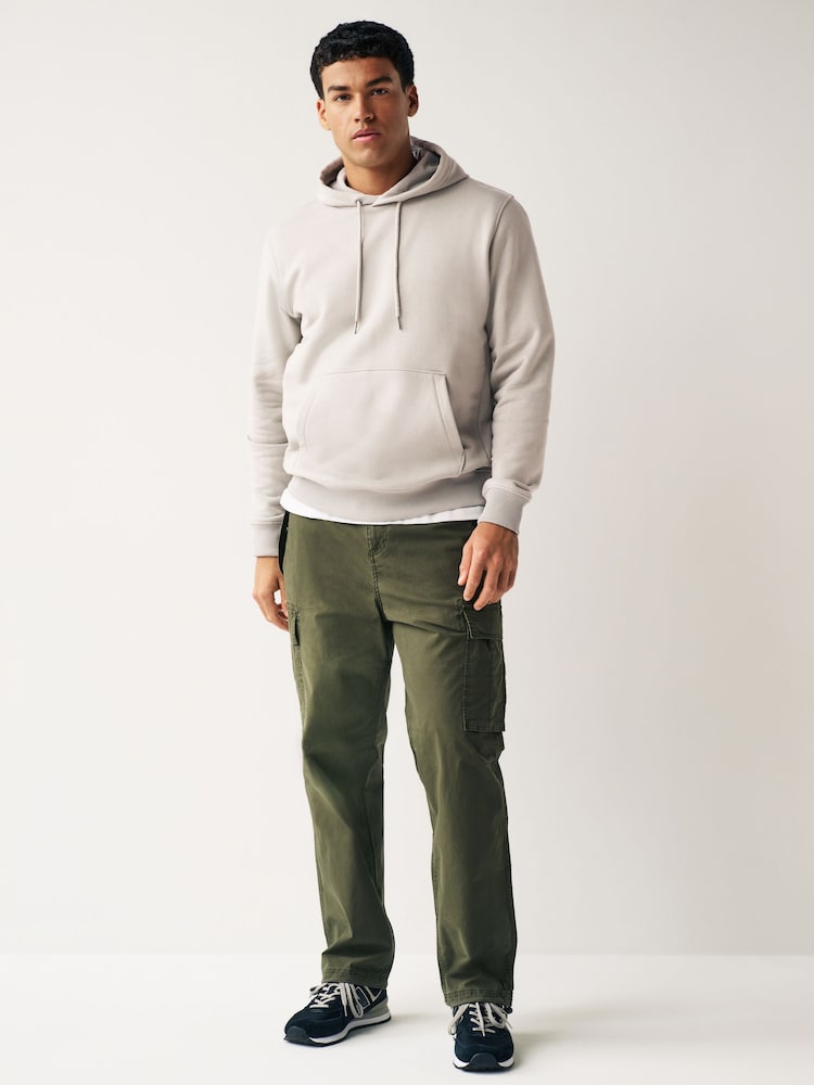 Ecru Oversized Jersey Cotton Rich Overhead Hoodie - Image 2 of 8