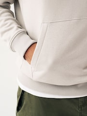 Ecru Oversized Jersey Cotton Rich Overhead Hoodie - Image 5 of 8