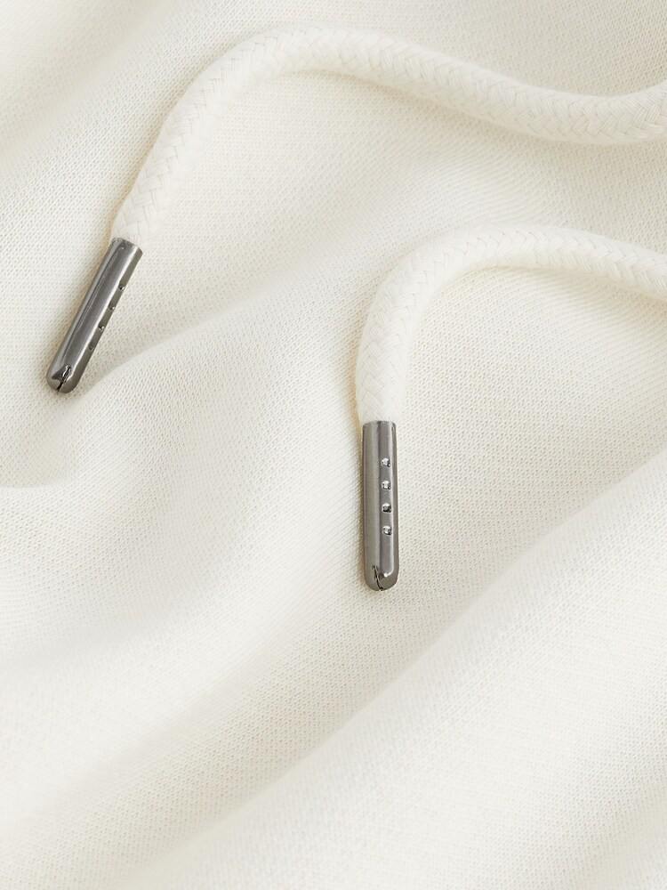 Ecru Oversized Jersey Cotton Rich Overhead Hoodie - Image 8 of 8