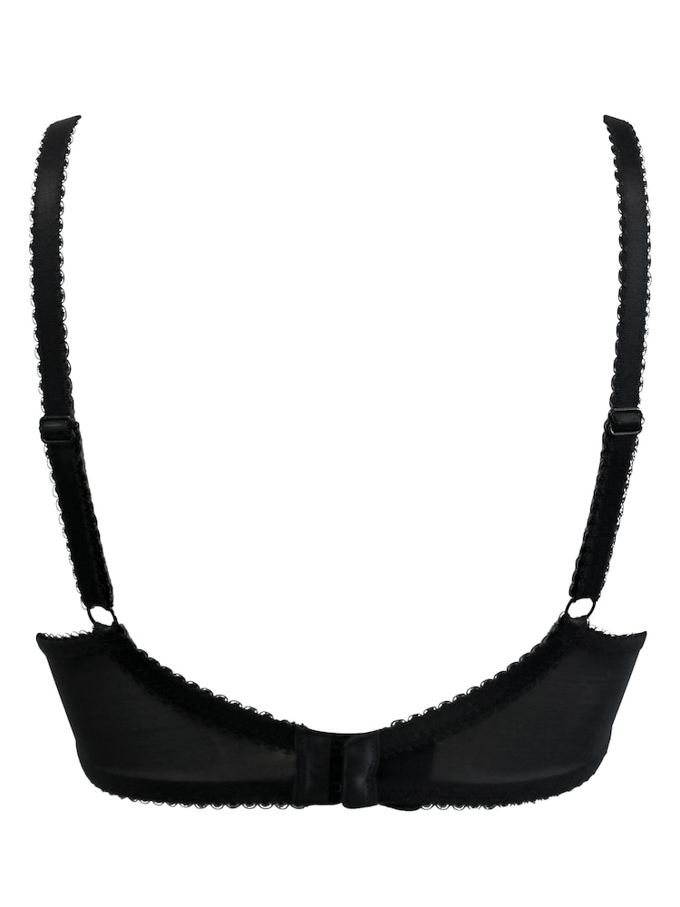 Pour Moi Black Plunge Flora Lightly Padded Underwired Bra - Image 4 of 4 Pour Moi Black Plunge Flora Lightly Padded Underwired Bra - Image 4 of 4