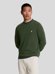 Lyle & Scott Green Lambswool Blend Crew Neck Jumper - Image 1 of 5