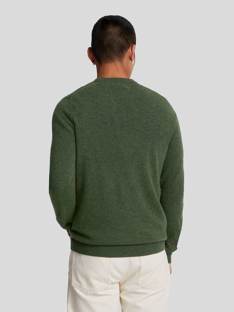Lyle & Scott Green Lambswool Blend Crew Neck Jumper - Image 2 of 5 Lyle & Scott Green Lambswool Blend Crew Neck Jumper - Image 2 of 5