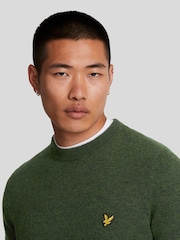 Lyle & Scott Green Lambswool Blend Crew Neck Jumper - Image 4 of 5