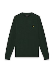 Lyle & Scott Green Lambswool Blend Crew Neck Jumper - Image 5 of 5