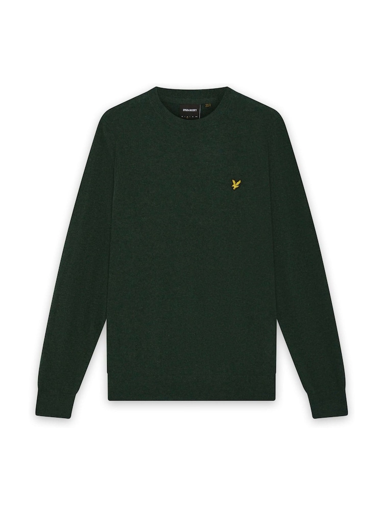Lyle & Scott Green Lambswool Blend Crew Neck Jumper - Image 5 of 5 Lyle & Scott Green Lambswool Blend Crew Neck Jumper - Image 5 of 5