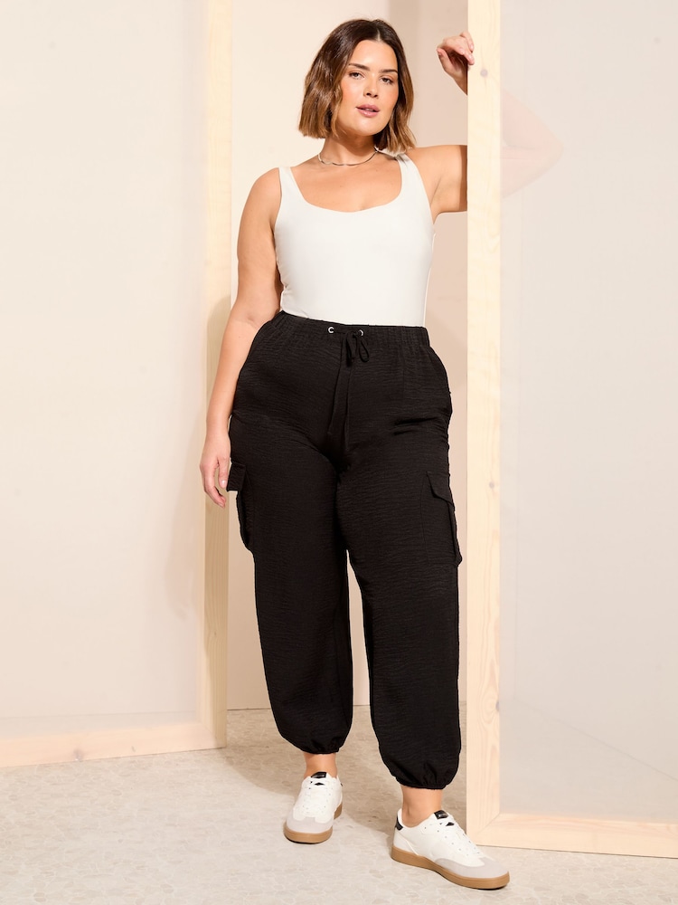Curves Like These Black Cargo Pocket Jogger - Image 2 of 4 Curves Like These Black Cargo Pocket Jogger - Image 2 of 4