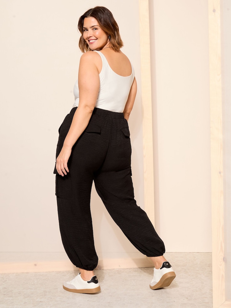 Curves Like These Black Cargo Pocket Jogger - Image 4 of 4 Curves Like These Black Cargo Pocket Jogger - Image 4 of 4