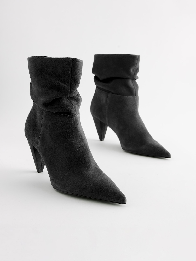 Black Forever Comfort® Slouch Pull-On Suede Boots - Image 1 of 5