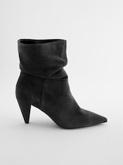 Black Forever Comfort® Slouch Pull-On Suede Boots - Image 2 of 5