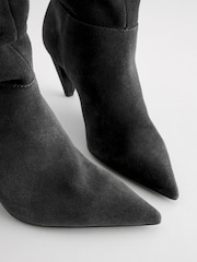 Black Forever Comfort® Slouch Pull-On Suede Boots - Image 4 of 5