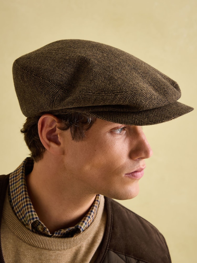 Joules Ashby Brown Flat Cap - Image 1 of 5