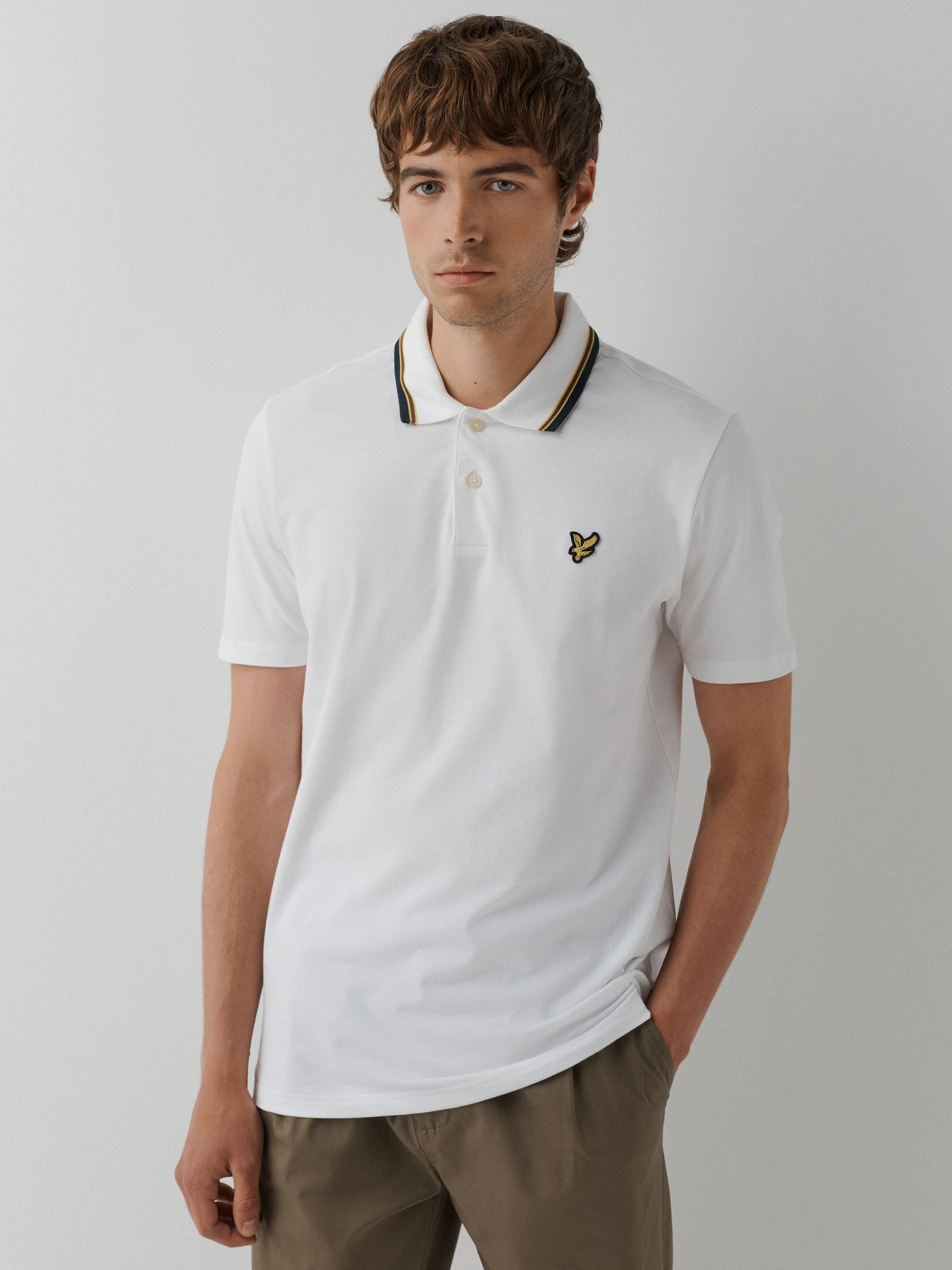 Lyle And Scott Men's White Tipped Track Polo Shirt - Size Xxl - Image 4