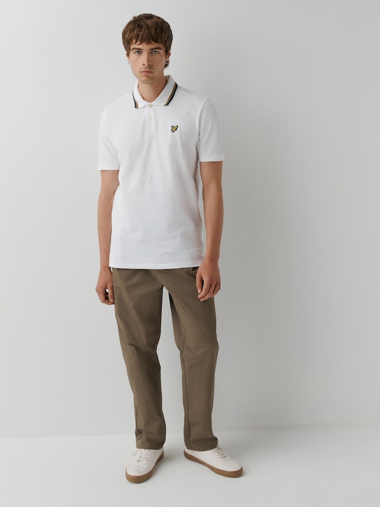Balts - Lyle & Scott Tipped Track Polo T-krekls - Attēls 2 no 6