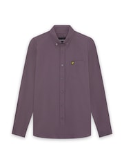 Lyle & Scott Purple Plain Oxford Shirt - Image 1 of 1