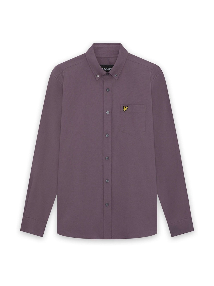 Lyle & Scott Purple Plain Oxford Shirt - Image 1 of 1 Lyle & Scott Purple Plain Oxford Shirt - Image 1 of 1