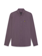 Lyle & Scott Purple Plain Oxford Shirt - Image 5 of 5