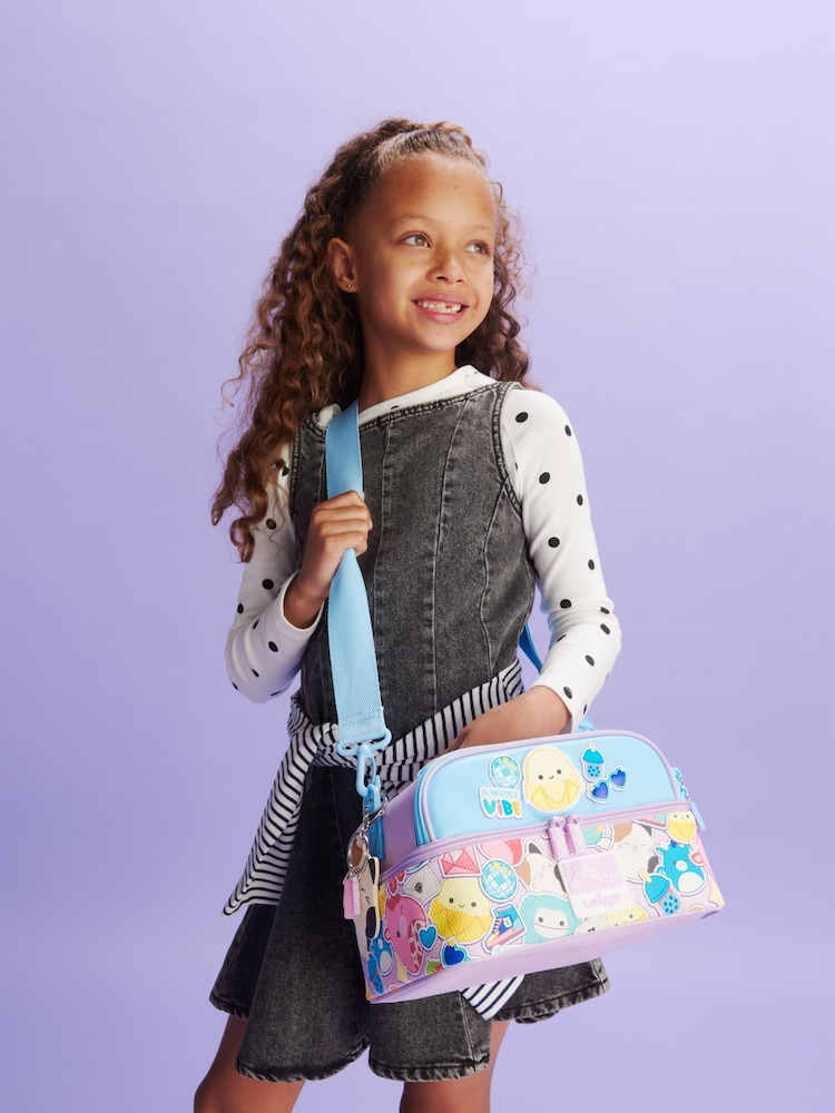 Smiggle Purple Squishmallows Large Double Decker Lunchbox With Strap - Image 1 of 4 Smiggle Purple Squishmallows Large Double Decker Lunchbox With Strap - Image 1 of 4