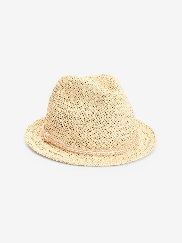 Pink Trim Straw Trilby (3mths-6yrs) - Image 5 of 5 Pink Trim Straw Trilby (3mths-6yrs) - Image 5 of 5
