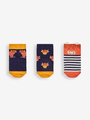 JoJo Maman Bébé Rust 3-Pack Highland Cow Socks - Image 2 of 5