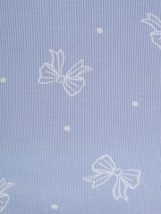 Boux Avenue Blue Bow Ribbed Modal Short Pyjamas Set - Image 6 of 6