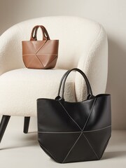 Black Triangle Shopper Bag - Image 7 of 10