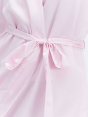 Boux Avenue Pink Daisy Satin Short Robe - Image 2 of 6