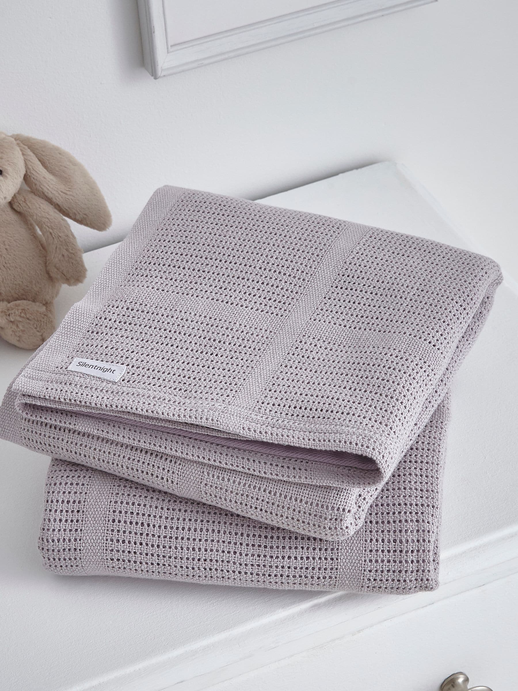 Buy Silentnight 2 Pack Grey Safe Nights Traditional Cellular 100 Cotton Blankets from the Next UK online shop