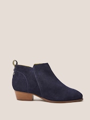White Stuff Blue Wide Fit Suede Ankle Boots - Image 1 of 4