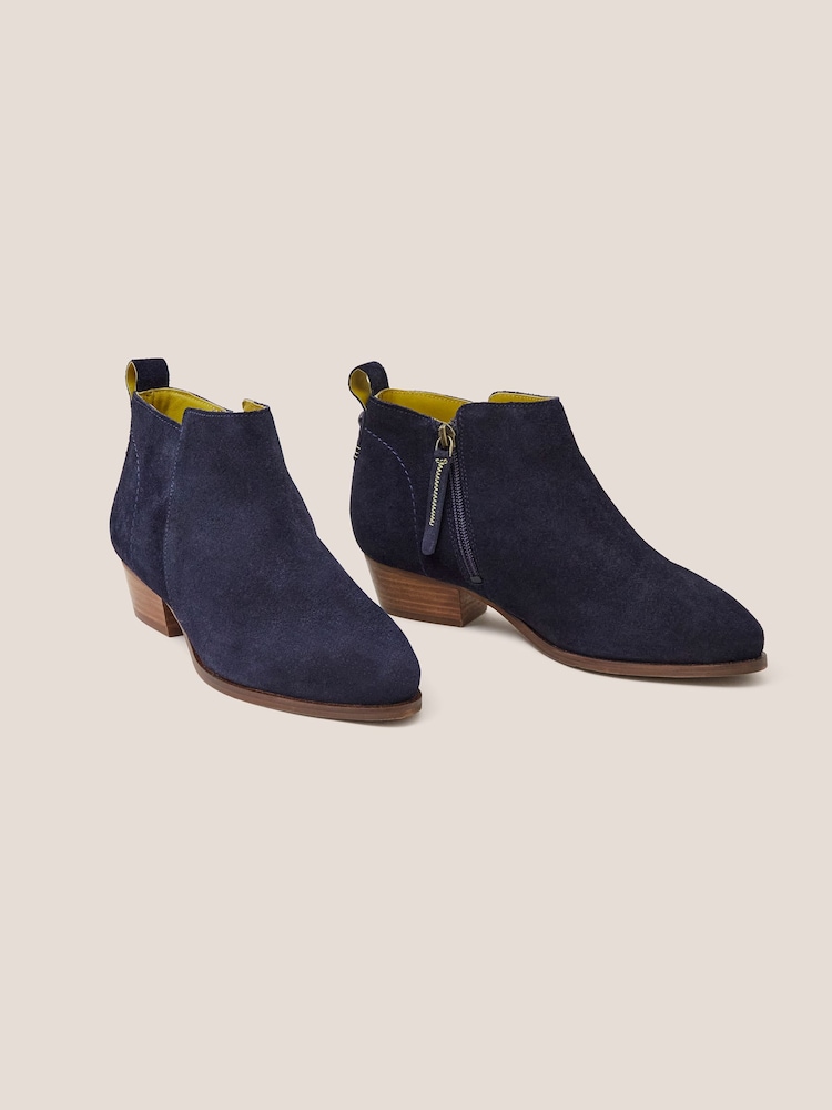 White Stuff Blue Wide Fit Suede Ankle Boots - Image 2 of 4
