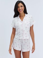 Boux Avenue White Polka Dot Cherry Modal Pyjamas Set - Image 1 of 6
