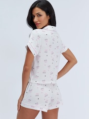 Boux Avenue White Polka Dot Cherry Modal Pyjamas Set - Image 2 of 6