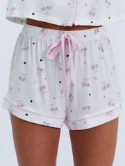 Boux Avenue White Polka Dot Cherry Modal Pyjamas Set - Image 4 of 6
