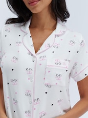 Boux Avenue White Polka Dot Cherry Modal Pyjamas Set - Image 5 of 6