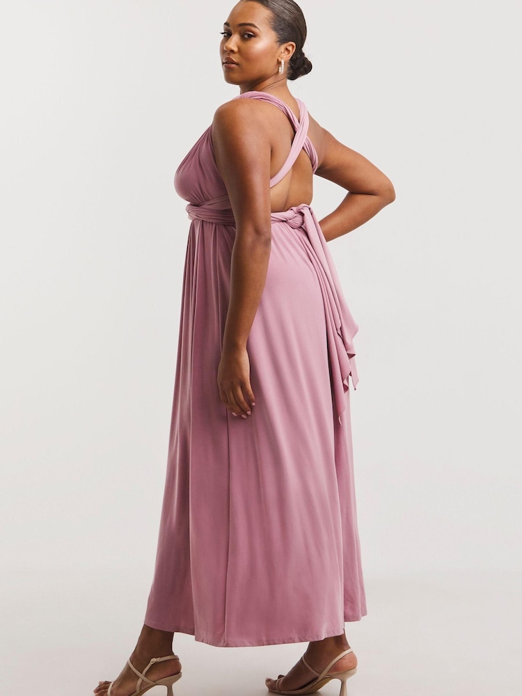 Simply Be Pink Multi Ways to Wear Bridesmaid Maxi Dress - Image 2 of 5 Simply Be Pink Multi Ways to Wear Bridesmaid Maxi Dress - Image 2 of 5