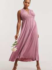 Simply Be Pink Multi Ways to Wear Bridesmaid Maxi Dress - Image 3 of 5
