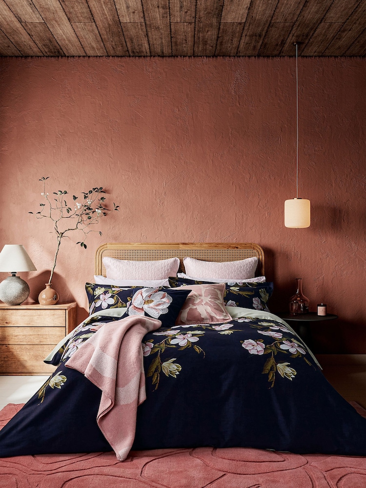 Ted Baker Blue 100% Cotton Opal Floral Duvet Cover and Pillowcase Set - Image 1 of 4