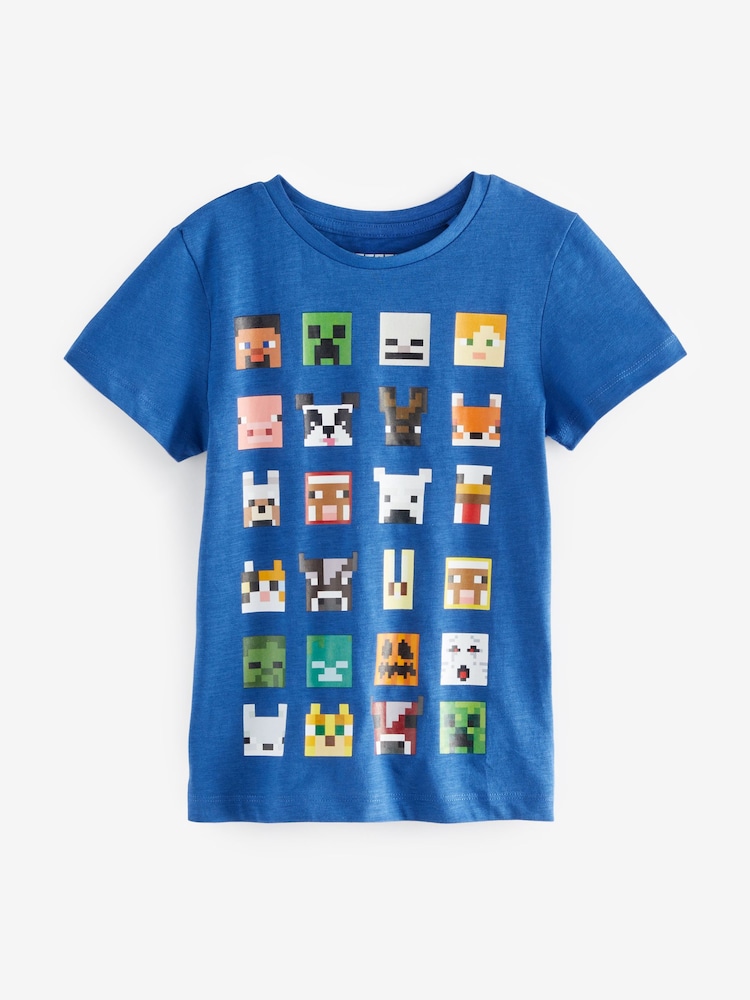 Character Blue 100% Cotton Minecraft T-Shirt - Image 1 of 3