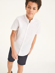 Alb 1 - Mânecă scurtă Cotton Rich Oxford Shirt (3-16yrs) - Image 1 of 6