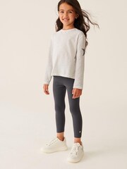 Mint Velvet Dark Grey Charcoal Rib Leggings - Image 4 of 13