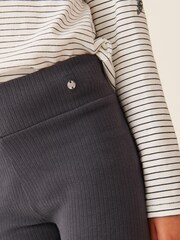Mint Velvet Dark Grey Charcoal Rib Leggings - Image 8 of 13