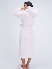 Boux Avenue Pink Bubble Texture Fluffy Long Dressing Gown - Image 2 of 6