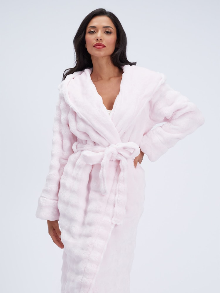 Boux Avenue Pink Bubble Texture Fluffy Long Dressing Gown - Image 6 of 6 Boux Avenue Pink Bubble Texture Fluffy Long Dressing Gown - Image 6 of 6