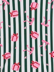 Boux Avenue Green Stripe Long Sleeve Fleece Pyjamas In A Bag - Image 3 of 6