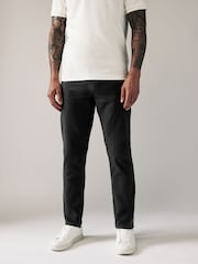 Black Slim Fit Soft Touch 5 Pocket Jean Style Trousers - Image 1 of 9