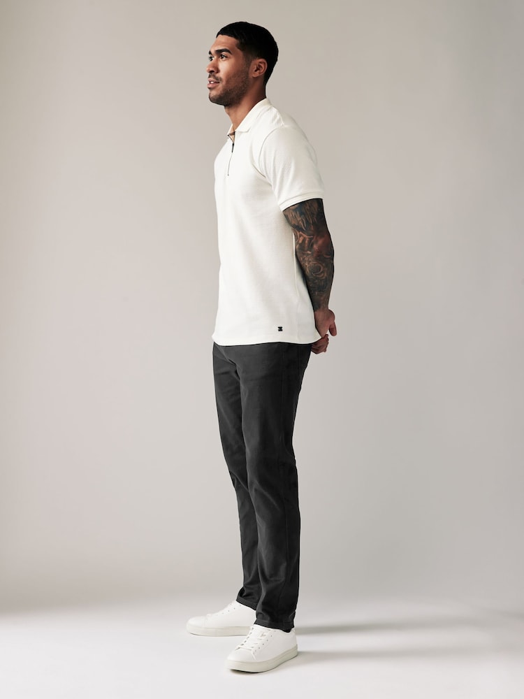 Black Slim Fit Soft Touch 5 Pocket Jean Style Trousers - Image 3 of 9