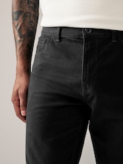 Black Slim Fit Soft Touch 5 Pocket Jean Style Trousers - Image 5 of 9