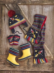 JoJo Maman Bébé Navy Rocket Embroidered Gloves - Image 5 of 5