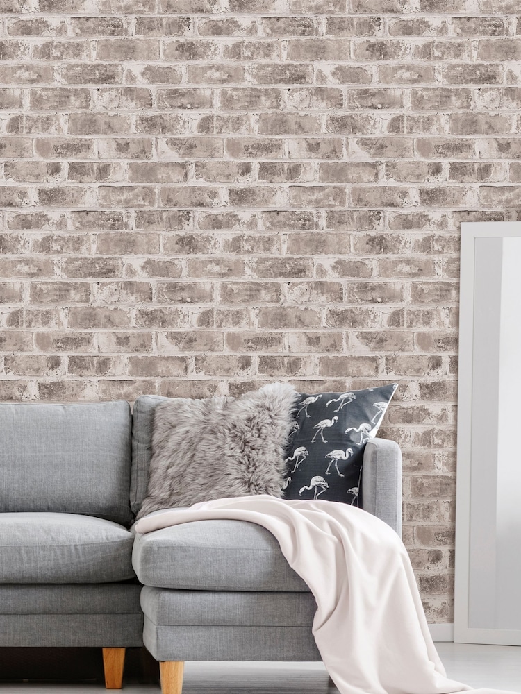 Urban Walls Grey Warehouse Brick Wallpaper - Image 2 of 4